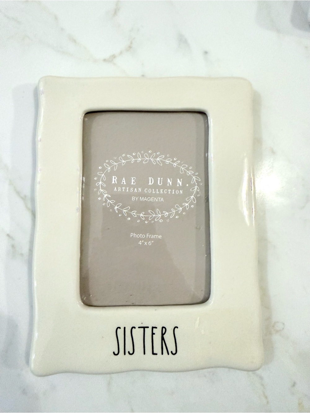Rae Dunn "SISTERS" Ceramic Photo Frame 4"x6" Artisan Collection